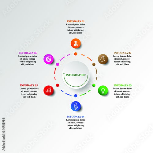 Abstract infographics number options template. Vector illustration. Can be used for workflow layout, diagram, business step options, banner, web design. Business data visualization. Process chart.