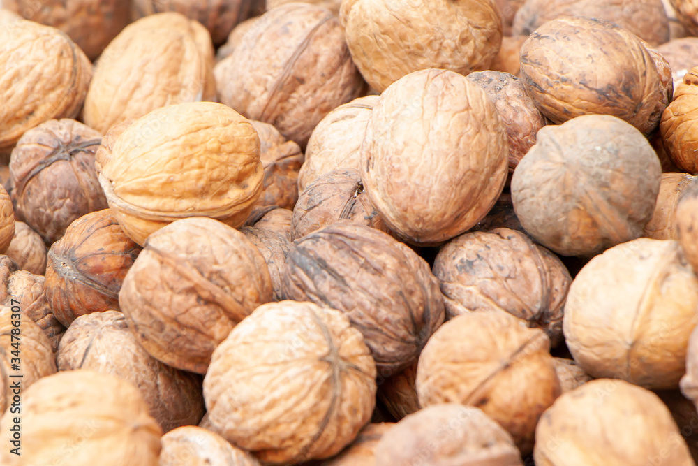 walnuts background. healthy food concept