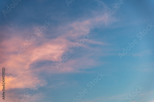 Dramatic cloudy sky during sunset, Texture of bright evening sky in twilight time background © somchairakin