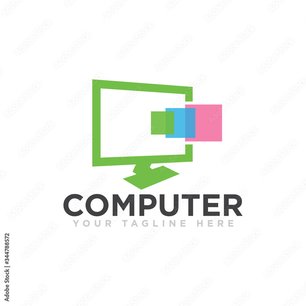 Computer Logo Icon Design Vector