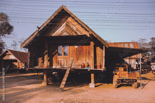  Traditional long house in Buon Don village of Dak LAk Province in the Central Highlands of Vietnam that shows the life, culture and tradition of Vietnamese ethnic tribe