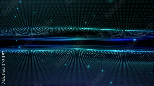 beautiful abstract wave technology digital network background with blue light digital effect corporate concept