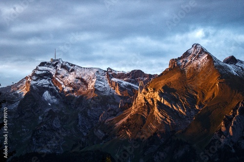 Säntis Schweizer Alpen Berg Berge Schnee 