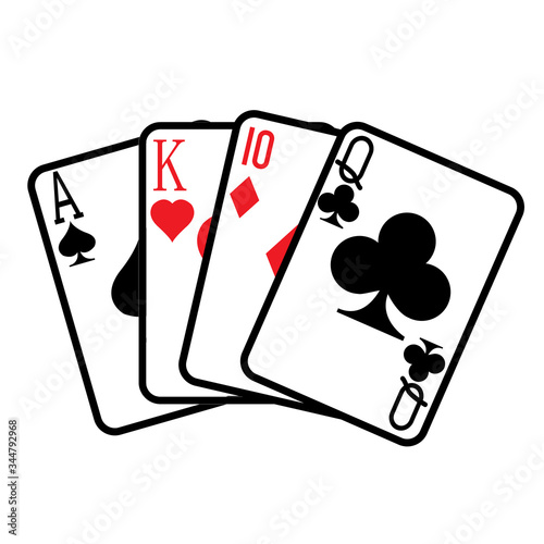Playing card icon on white background. flat style. Playing poker cards for your web site design, logo, app, UI. game cards symbol. poker card sign.