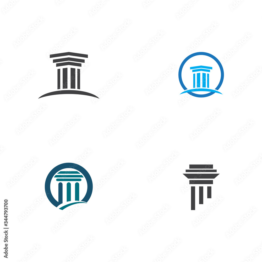 Set Column Logo Template vector symbol