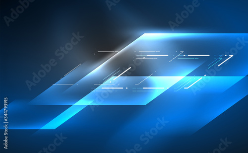 Dynamic neon shiny abstract background. Trendy abstract layout template for business or technology presentation, internet poster or web brochure cover, wallpaper