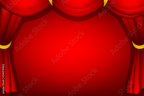 Red curtain vector