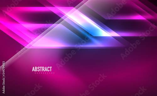 Dynamic neon shiny abstract background. Trendy abstract layout template for business or technology presentation, internet poster or web brochure cover, wallpaper