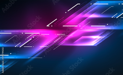 Dynamic neon shiny abstract background. Trendy abstract layout template for business or technology presentation, internet poster or web brochure cover, wallpaper