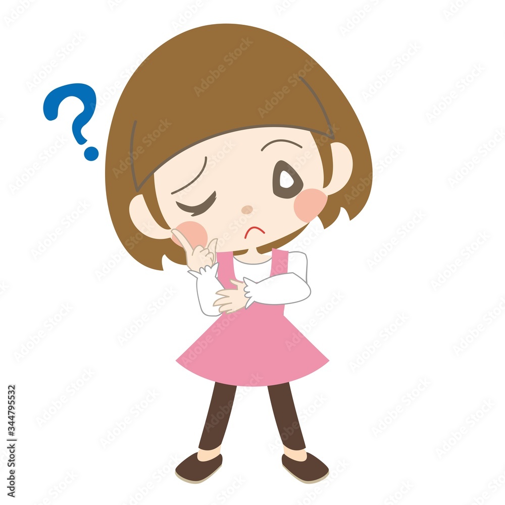 考える女の子 考える女の子