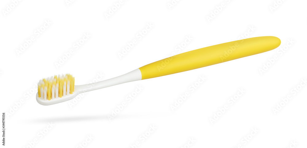 Yellow toothbrush isolated on a white background with clipping path Yellow toothbrush isolated on a white background with clipping path