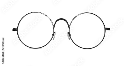 Circle vintage glasses. Round eyeglasses isolated