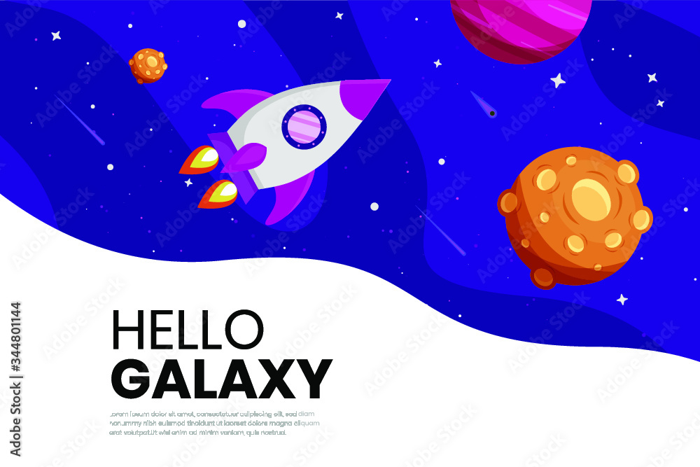 Flat Galaxy Space colorful background Flat Galaxy Space colorful background