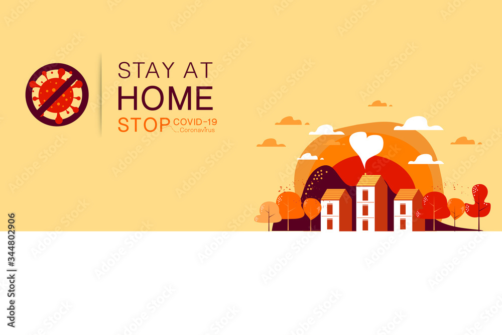 Stay at home  logo Vector illustration