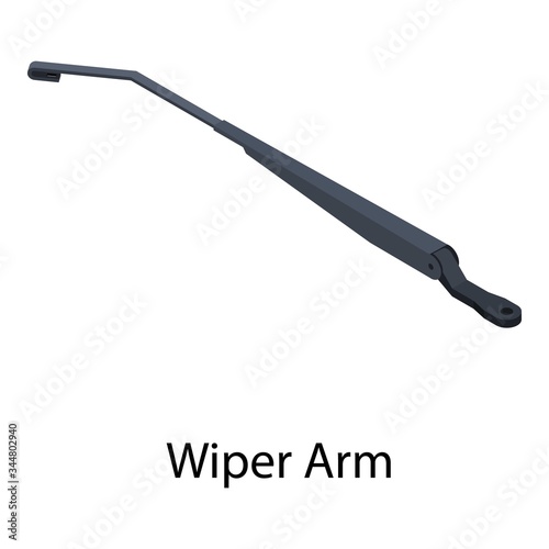 Wiper arm icon. Isometric of wiper arm vector icon for web design isolated on white background