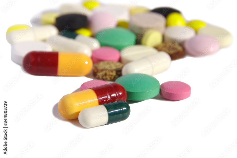 Pills on a white background. Pills on a white background.