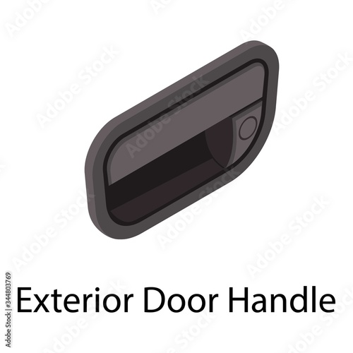 Exterior door handle icon. Isometric of exterior door handle vector icon for web design isolated on white background