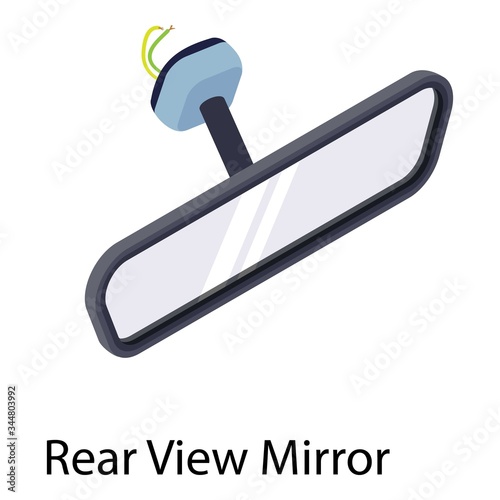 Rear view mirror icon. Isometric of rear view mirror vector icon for web design isolated on white background