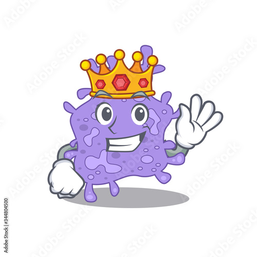 A Wise King of staphylococcus aureus mascot design style