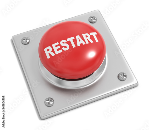 Restart Button on White photo