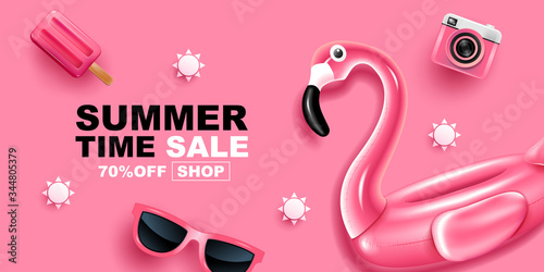 Summer Sale, Banner Layout Design, vector Illustration.