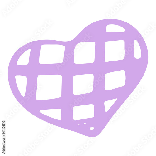 Hand-Drawn Pastel Isolated Vector Heart On White Background.