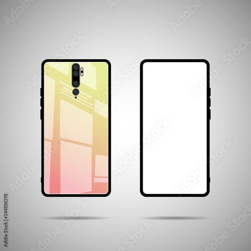 Smartphones. front and back view illustration.