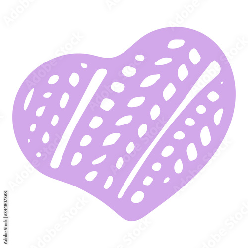 Hand-Drawn Pastel Isolated Vector Heart On White Background.