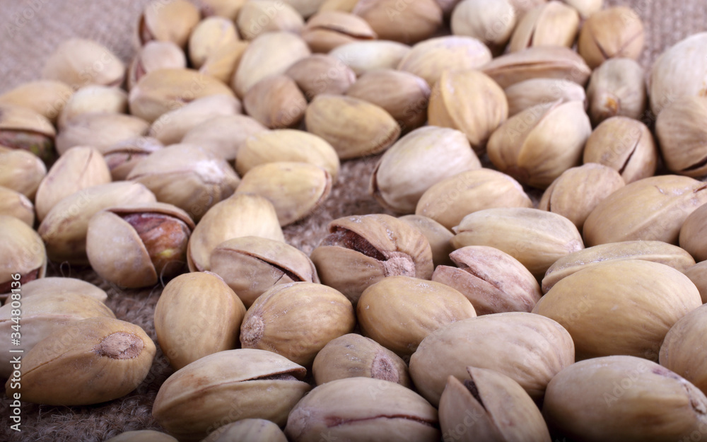 Pistachio nuts on bagging Pistachio nuts on bagging