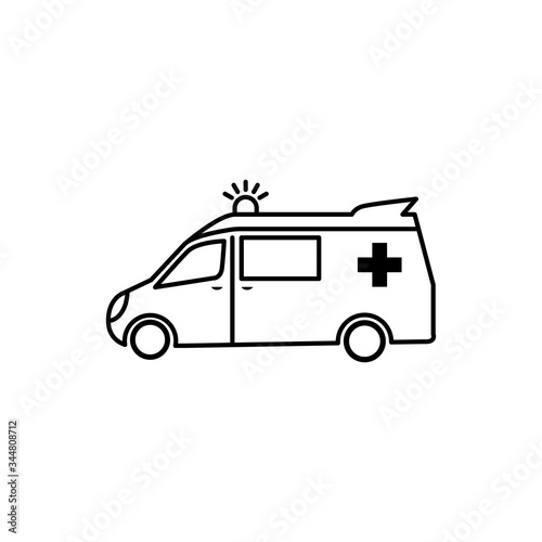 Ambulance icon in trendy flat design