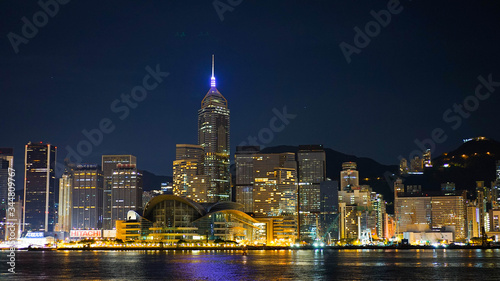 night view of Hong Kong promenade  Kow Loon