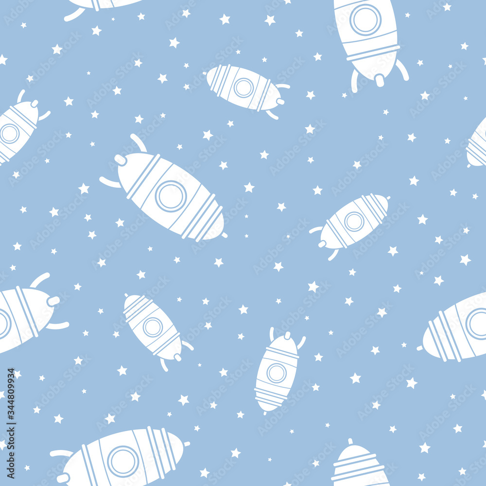 Wrapping paper - Seamless pattern of symbols rocket for vector graphic design Wrapping paper - Seamless pattern of symbols rocket for vector graphic design