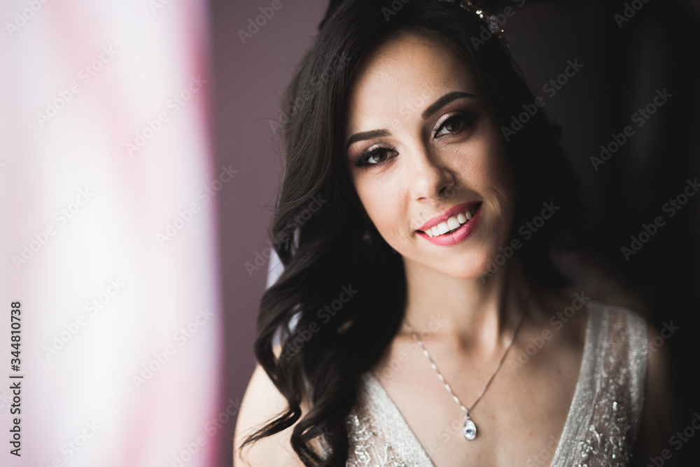 Beautiful luxury bride in elegant white dress Beautiful luxury bride in elegant white dress