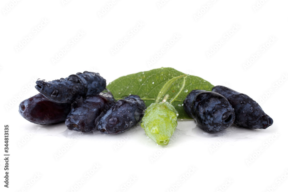 Haskap berry isolated on white Haskap berry isolated on white