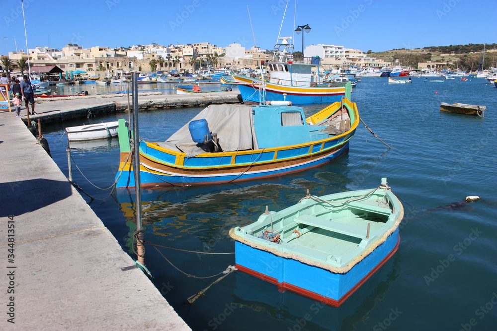 Luzzi dans le port de Marsaxlokk sur l'île de Malte