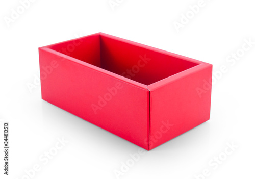 red paper box isolated on white