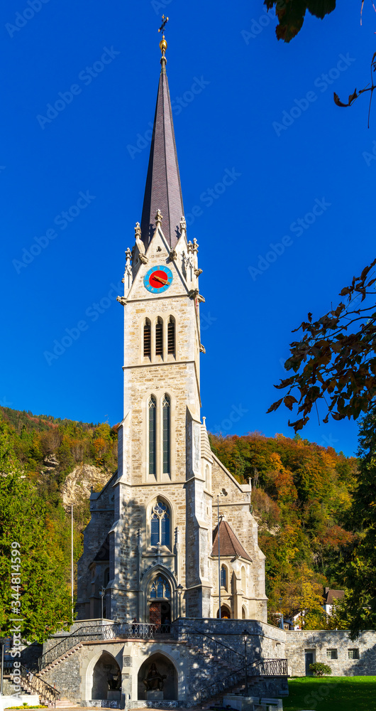 Cathedral of St. Florin (1874)  in Vaduz, Liechtenstein