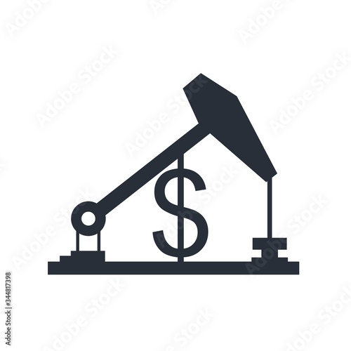 Oil Dollar. Petrodollar. Vector icon isolated on white background.