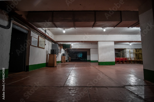 Interior of an old Soviet civil bomb shelter. © Dmytro