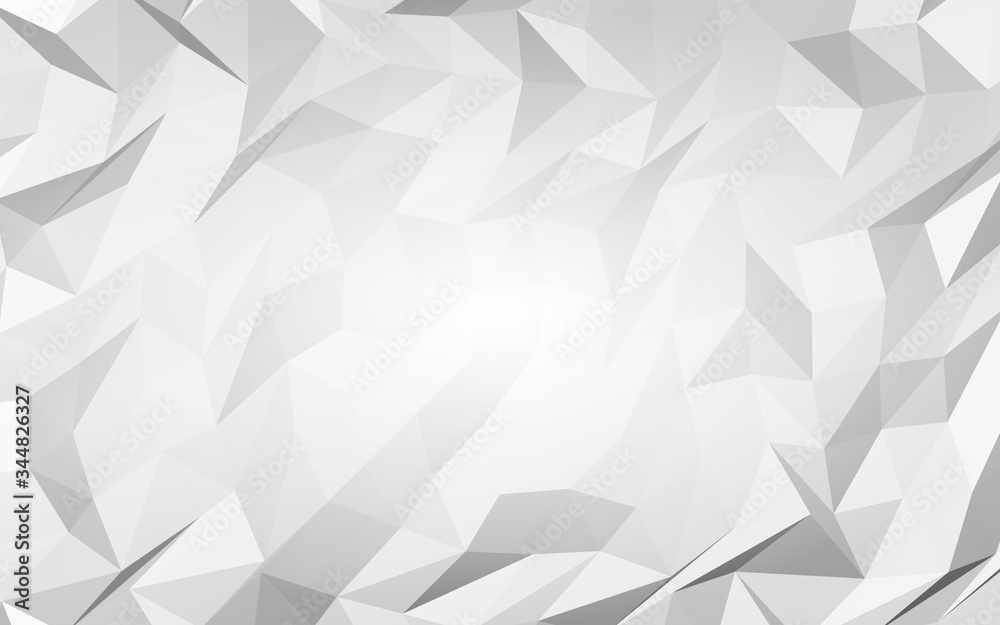 White abstract background. Lowpoly backdrop. Crumpled paper. 3D illustration