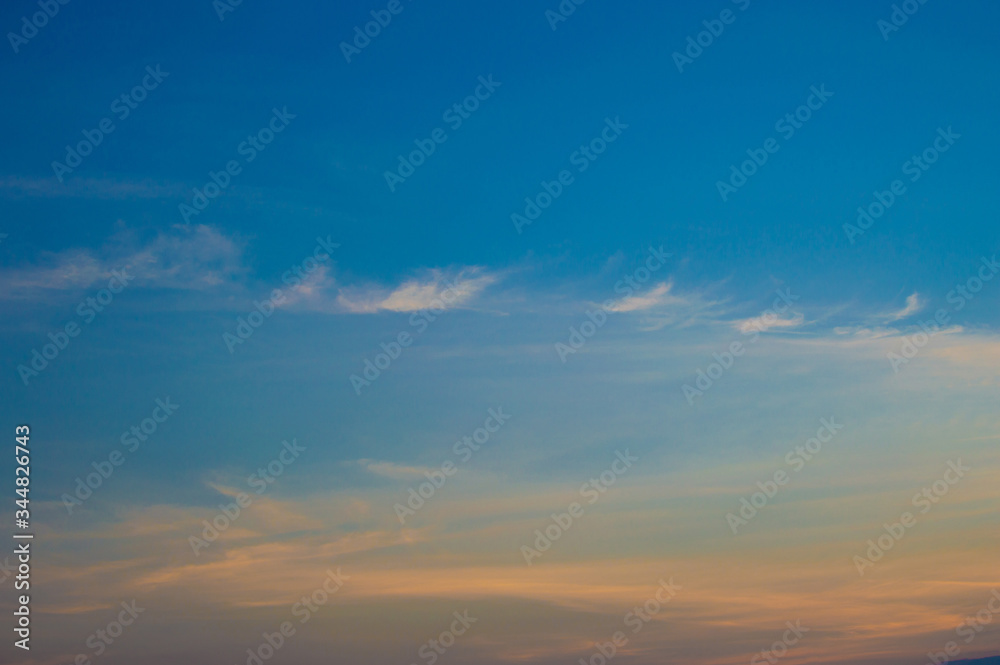 Sunset sky and clouds background