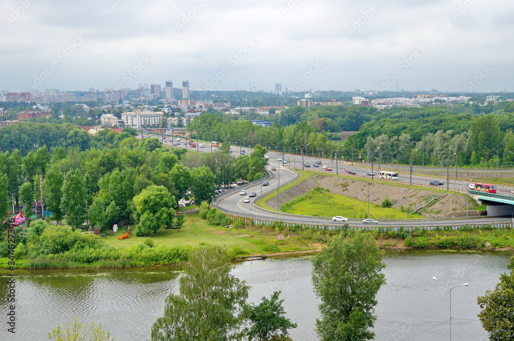 Summer view of the river Kotorosl and the city of Yaroslavl, Russia Summer view of the river Kotorosl and the city of Yaroslavl, Russia