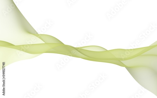 Abstract wave. Scarf. Bright ribbon on white background. Abstract smoke. Raster air background. 3D illustration