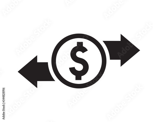 Modern money transfer icon vector, balance or fund transfer icon, online money transfer vector icon