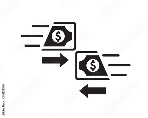 Modern money transfer icon vector, balance or fund transfer icon, online money transfer vector icon