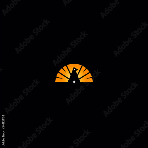 peacock logo sun light star design