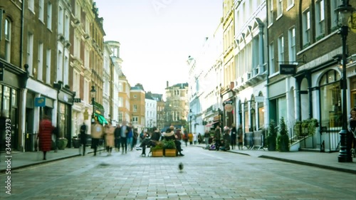 Time lapse of crowds of people on busy London shopping street