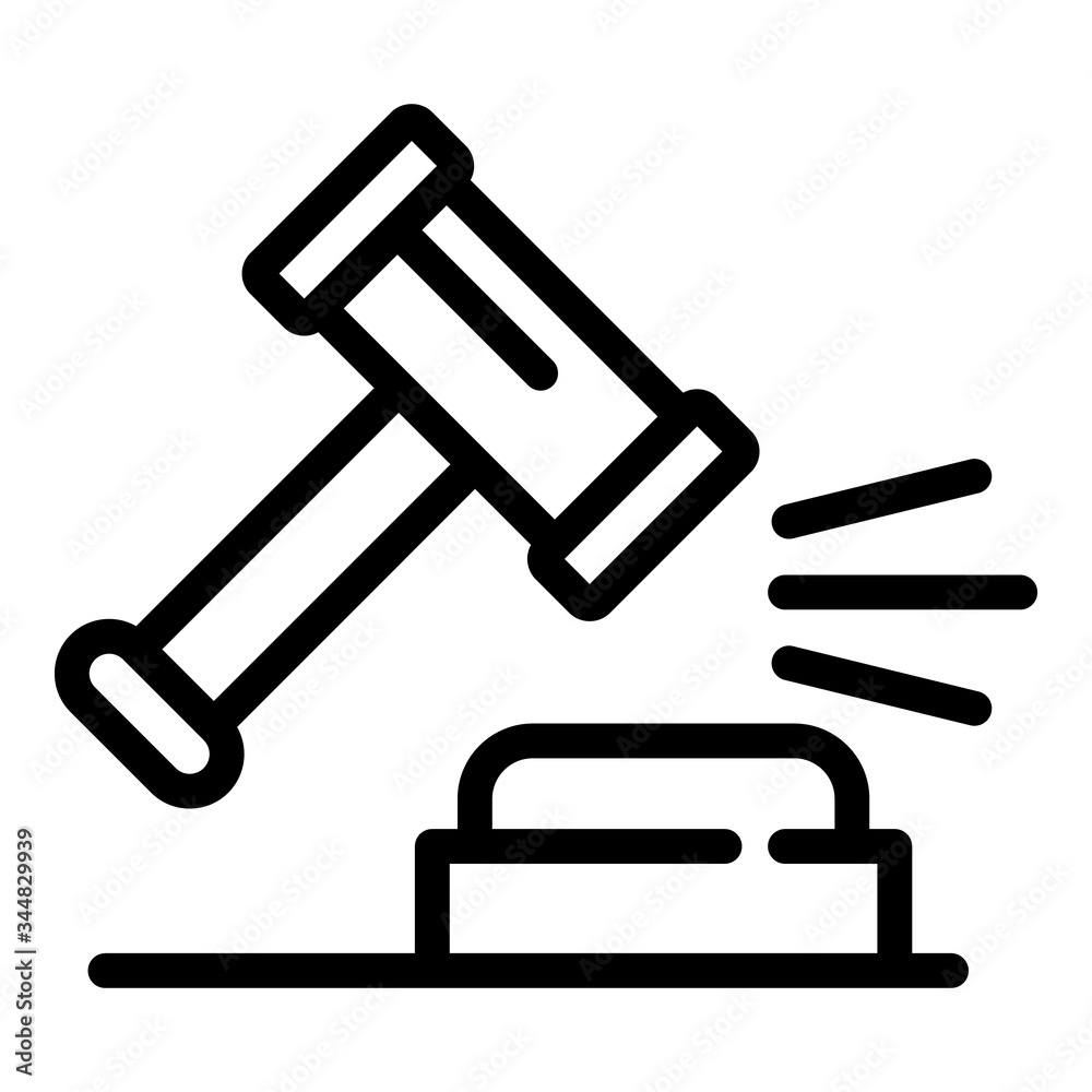 Auction hammer icon. Outline auction hammer vector icon for web design isolated on white background Auction hammer icon. Outline auction hammer vector icon for web design isolated on white background