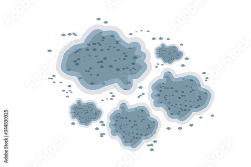 Mold icon isolated on white background. Round mildew mycelium. Fungi growing on food. Grey round fungal mucor surface. Condensation, damp, high humidity and respiratory problems. Vector illustration