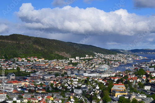 Beautiful spring panorama of the city of Bergen in Norway © Tamara
